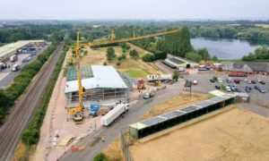 construction site next to a railway line