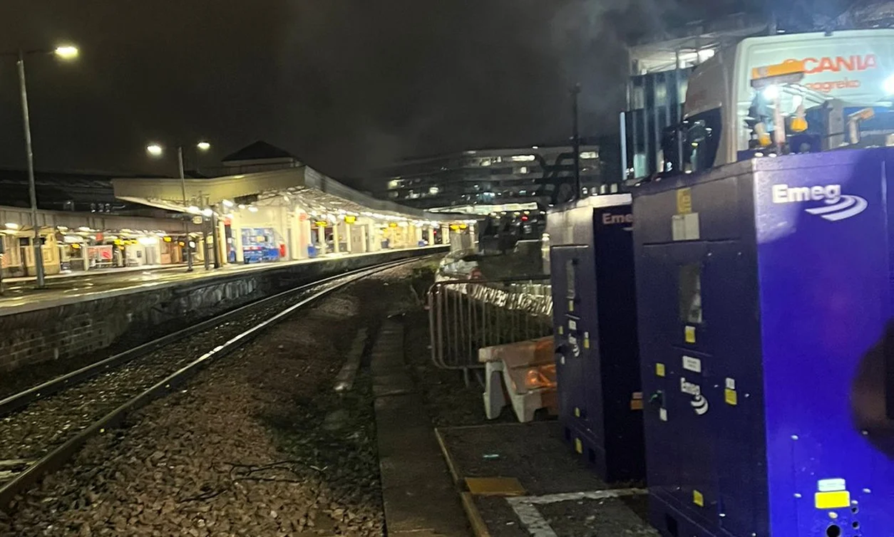 Shore power supply installation works at Bristol Temple Meads station